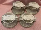 222 Fifth Adelaide Antique White Cups & Saucers FOUR SETS- New - Free Shipping