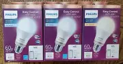 (3) Brand New Philips Smart Wi-Fi LED Dimmable 60 Watt Light Bulbs Daylight MIB
