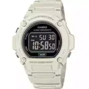 Casio W-219HC-8B | Men's Digital Quartz Wrist Watch, White Resin Band, LED Backl