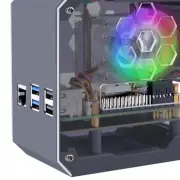 N07 NVMe MiniTower NAS Kit for Raspberry Pi 5 - Cooling and Display Features