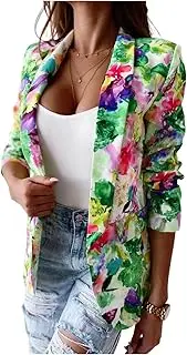 [Generic] Womens Blazer Fashion Printed Spring Autumn Jacket Casual Suit Open Front Blazers Work Blazer