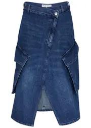 JW Anderson Asymmetric Denim Cargo Skirt - Blue - 14 (UK14 / L) 14 (UK14 / L)
