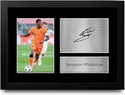HWC Trading FR A4 Georginio Wijnaldum Holland Gifts Printed Signed Autograph Picture for Football Fans and Supporters - A4 Framed