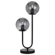 Eterna 2 Table Lamp, Black, Smoke Glass
