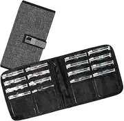 Lewis N. Clark AM/PM Folding Pill Organizer + Supplement Case for OTC Medicine, Prescription + Vitamins - 16 Slot Pouch, Gray