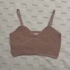 NWT Aerie AE Mauve Pink Soft Ribbed Corset Sweater Crop Tank Top - Women’s Large