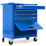 BULLET Pro 4 Drawer Tool Box Cabinet Trolley Storage, with 1-Door Toolbox Garage Organiser Set, Blue