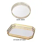 Skincare Organizer Mirror Tray Modern Hollow Handle Perfume Tray Vanity Serving