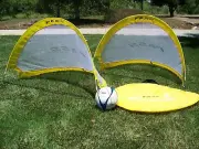 PASS 4 Footer Portable Yellow Soccer Goal SET with Carry Case. EASY FOLD/SETUP