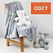 [Gray] Glow in The Dark 50 x 60 Inches Fun, Cozy Fleece Throw Blankets