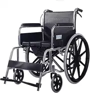 Z&y GLAa Manual Wheelchair,Folding Mobility Scooters Pedal Height Adjust,Self-Propelled Wheelchair Commode, Super Lightweight, Alumiframe Wheelchairs Comfortable Durable/Black