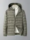 Down Jacket Hat Detachable White Duck Down Padded Graphene Heating Hooded Coat