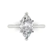 2.4ct Marquise Cut Solitaire Statement Promise Designer Ring 14k White Gold