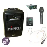 Mipro MA505PA Battery Portable PA System, Bluetooth, Wired Mic, Wireless Headset