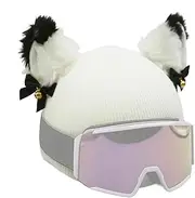 Warm Helmet Cover - Plush Bells Cat Ears Helmet Accessories | Elastic Helmet Decoration Cute Helmet Cover for Ski Snowboard Skateboard Motorbike