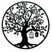Tree of Life Metal Wall Art, Family Tree Metal Wall Decor Round Metal Wall Art