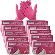 1000pcs Medium Mastermed Pink Nitrile Gloves Powder free 3.5g Lightweight, Finger Textured, Food Safe
