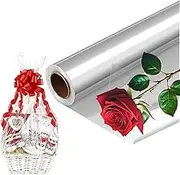 2 rolls Clear Cellophane Wrap Clear Wrapping Paper Roll 40cm x 30m Florist Cellophane Roll Packing Wrap, Food Grade Specifications, Crystal Clear Cellophane Wrapping Paper, for Gifts, Arts & Crafts, Flowers, Treats, Wrapping