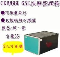 在飛比找Yahoo!奇摩拍賣優惠-《用心生活館》台灣製造 65L 抽屜整理箱 (綠 紫) 尺寸