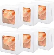 30 Pack Bread Box with Window，4 X 4 X 2.5 In,Cookie Packaging,Cookie Box,Bread Box,Mini Snack Box (White)