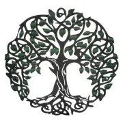 Metal Tree Wall Decor Tree of Life Wall Sculpture Decoration, Green Black