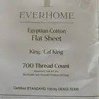 Everhome Egyptian Cotton Flat Sheet King 700 Thread Count SCALLOPED White