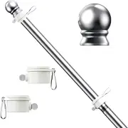 5 FT Flag Pole for Kit, Tangle Free Spinning Weather Resistant Rustproof Metal