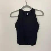 Everlane The Perform Tank Top Black Womens XS Built in Bra Workout Active