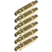 6x 1/4" 6.35mm TRS Stereo Female to Female Coupler Audio Adapter Connector Gold