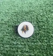 Bob Marley Golf Ball Marker With A Black Magnetic Hat Clip, Reggae.