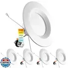 LUXRITE 5/6 Inch LED Recessed Retrofit Downlight, 14W=90W, CCT Color Selectab