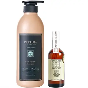 Parfum 巴黎帕芬 香氛精油洗髮精600ml+經典香水小蒼蘭護髮油100ml