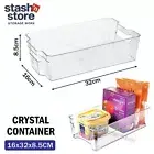 Fridge Pantry Food Storage Container Handle Crystal Clear Plastic Cabinet AU