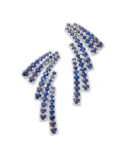 Bloomingdale's Fine Collection Sapphire Ear Climber Earrings in 14K White Gold, 2.0 tcw