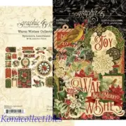 Graphic 45 Warm Wishes Ephemera Die Cuts 39 Pcs.Christmas, Poinsettia