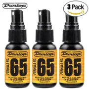 3-PACK Dunlop Formula No. 65 Guitar Polish & Cleaner 1-oz. Bottle 651J