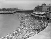 View Of The Tremendous Crowd At Lord's For The First Day 1945 OLD CRICKET PHOTO