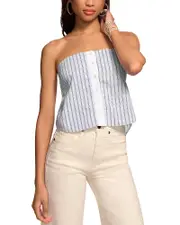 Ramy Brook Liberty Embellished Strapless Shirt