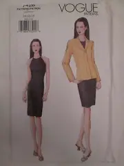 Vogue 7426 Easy Lined Jacket Halter Dress Pattern 14 16 18 Uncut Career Casual