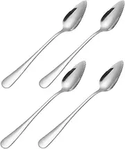 TIDTALEO Baby Food Scraping Spoon 4pc Set of Stainless Steel Fruit Spoons Ideal for Grapefruit More