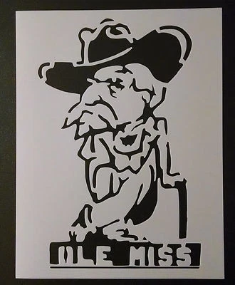 MSU Ole Old Miss Colonel 8.5" x 11" Stencil FAST FREE SHIPPING