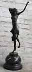 Art Deco/Nouveau Sexy Dancer Bronze Masterpiece Sculpture Marble Base Figure