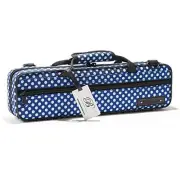 Beaumont Flute Box Case C tube for Color & Design: Blue Polka Dot