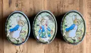 Peter Rabbit Oval Tin..Set Of 3…Ready To Fill...Brand New!!