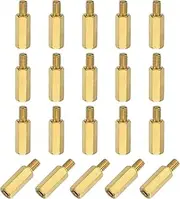 sourcing map 20Pcs Male to Female Thread Spacer Screws, M4 x 15mm + 6mm Brass Hex Standoff Screws PCB Motherboard for Drone Quadcopter, Computer and Circuit Board