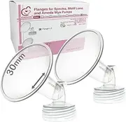 Nenesupply 30mm 2 pc Flanges Compatible with Spectra S2 S1 9 Plus Synergy Gold Breastpump Replacement to Spectra Pump Parts Flange Accessories Wide Mouth Work with Valve Backflow Protector Bottle