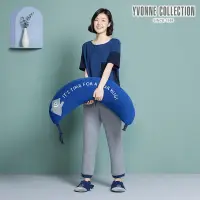 在飛比找Yahoo奇摩購物中心優惠-YVONNE COLLECTION 黑熊多功能抱枕- 丈青藍