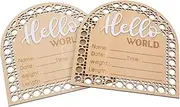 KOCKSHION 2Pcs Newborn Announcement Sign Wooden Name Announcement Board for Photography Props Nursery Decor Chic Design for Memorable Moments Present for Parents