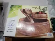 Pomerantz Acacia Wood Salad Serving Bowl 7 Piece Set Woodbury 4137 2003