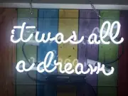 It Was All A Dream White With Dimmer 14" Acrylic Neon Sign Light Lamp Artwork